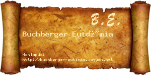 Buchberger Eutímia névjegykártya